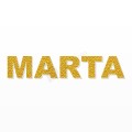 MARTA nome in polistirolo - Arial - Oro - Senza base