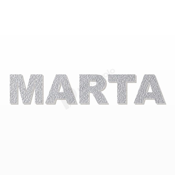 MARTA nome in polistirolo - Arial - Argento - Senza base