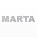 MARTA nome in polistirolo - Arial - Argento - Senza base