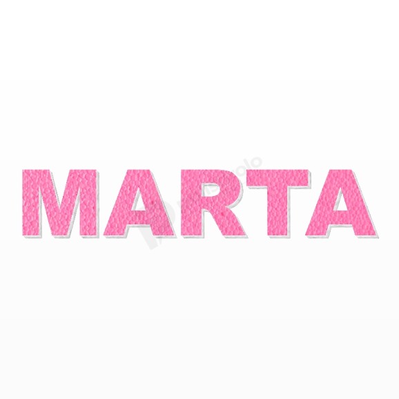 MARTA nome in polistirolo - Arial - Rosa - Senza base