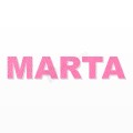 MARTA nome in polistirolo - Arial - Rosa - Senza base