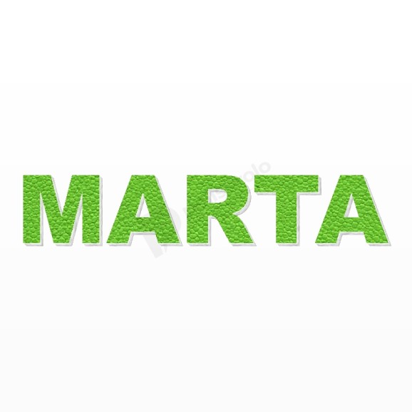 MARTA nome in polistirolo - Arial - Verde - Senza base