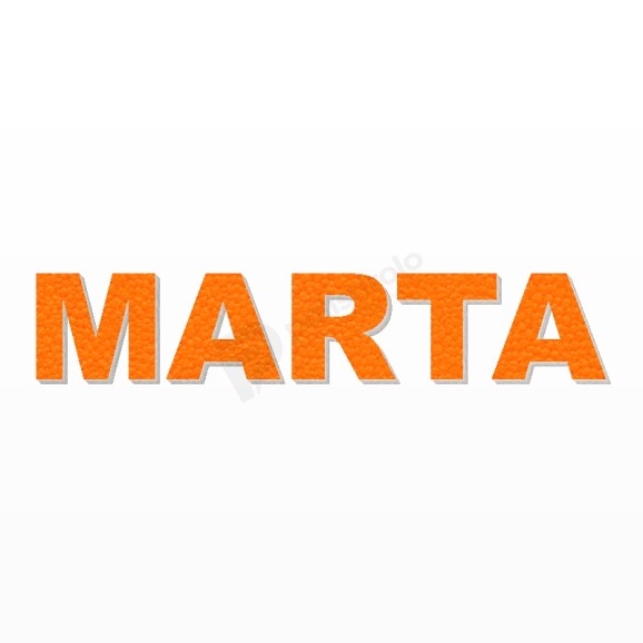 MARTA nome in polistirolo - Arial - Arancione - Senza base