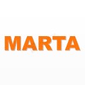 MARTA nome in polistirolo - Arial - Arancione - Senza base