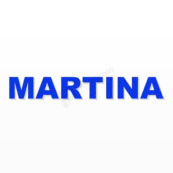MARTINA nome in polistirolo - Arial - Blu - Senza base