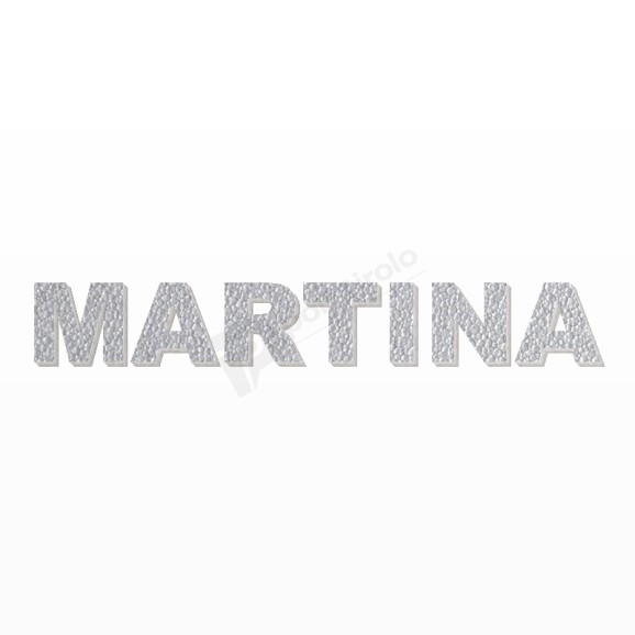 MARTINA nome in polistirolo - Arial - Argento - Senza base