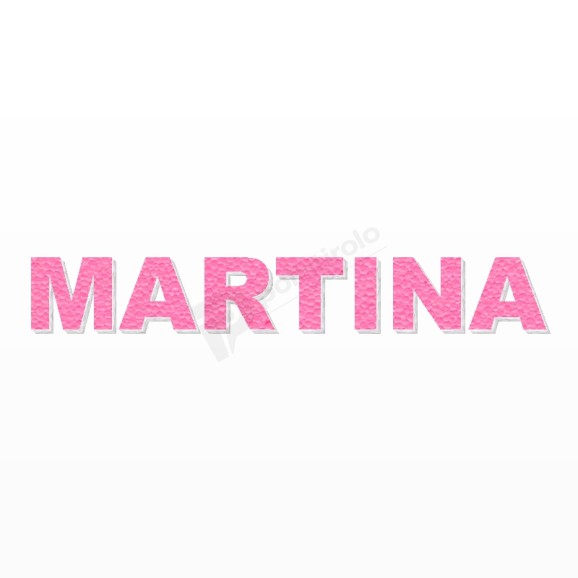 MARTINA nome in polistirolo - Arial - Rosa - Senza base