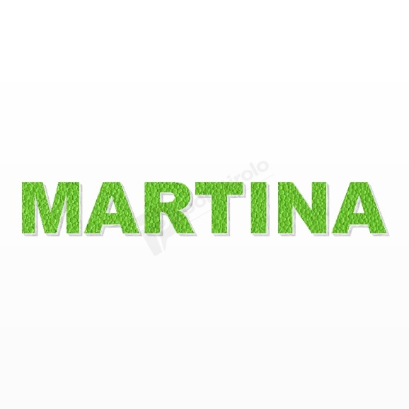 MARTINA nome in polistirolo - Arial - Verde - Senza base