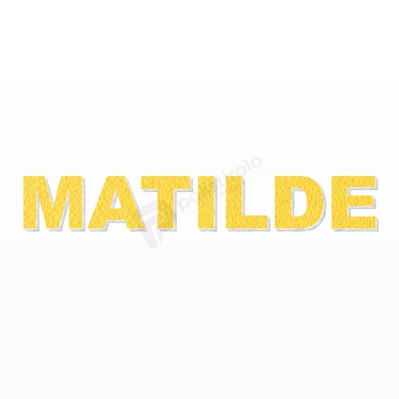 MATILDE nome in polistirolo - Arial - Giallo - Senza base
