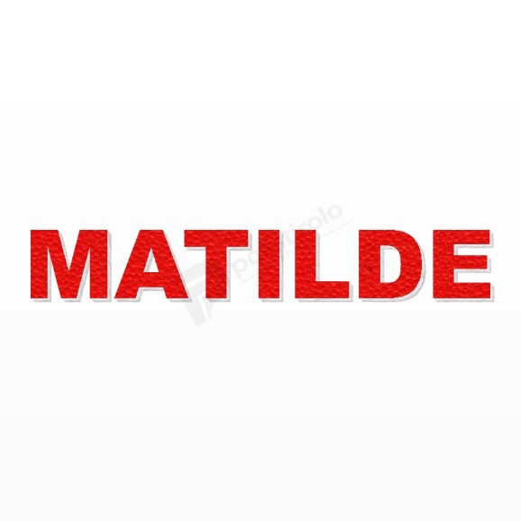 MATILDE nome in polistirolo - Arial - Rosso - Senza base