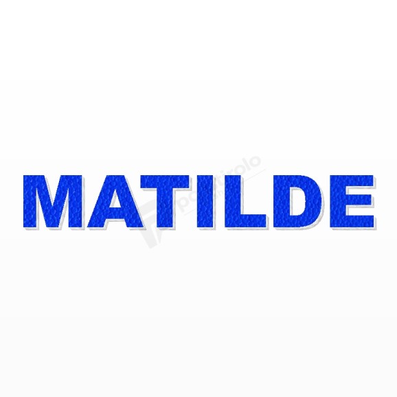 MATILDE nome in polistirolo - Arial - Blu - Senza base