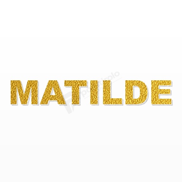 MATILDE nome in polistirolo - Arial - Oro - Senza base