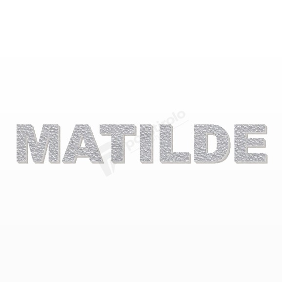 MATILDE nome in polistirolo - Arial - Argento - Senza base