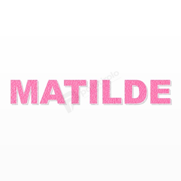MATILDE nome in polistirolo - Arial - Rosa - Senza base