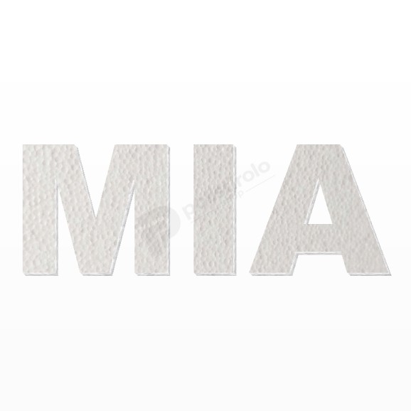 MIA nome in polistirolo - Arial - Bianco - Senza base