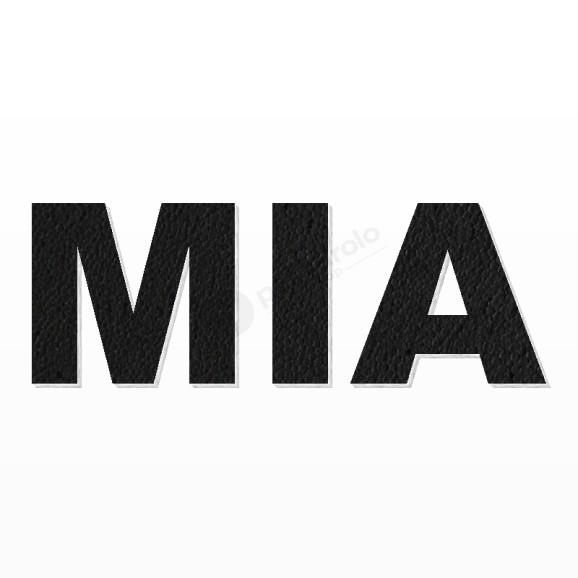MIA nome in polistirolo - Arial - Nero - Senza base