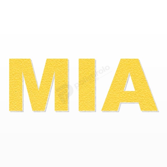 MIA nome in polistirolo - Arial - Giallo - Senza base