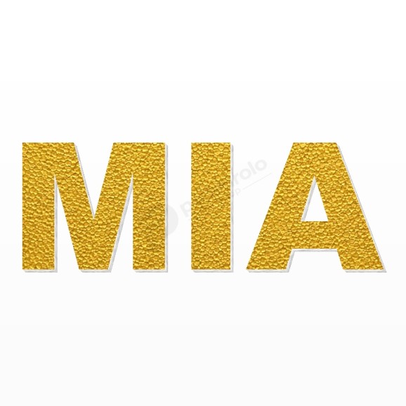 MIA nome in polistirolo - Arial - Oro - Senza base