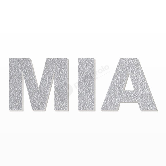 MIA nome in polistirolo - Arial - Argento - Senza base
