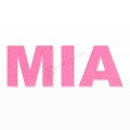MIA nome in polistirolo - Arial - Rosa - Senza base