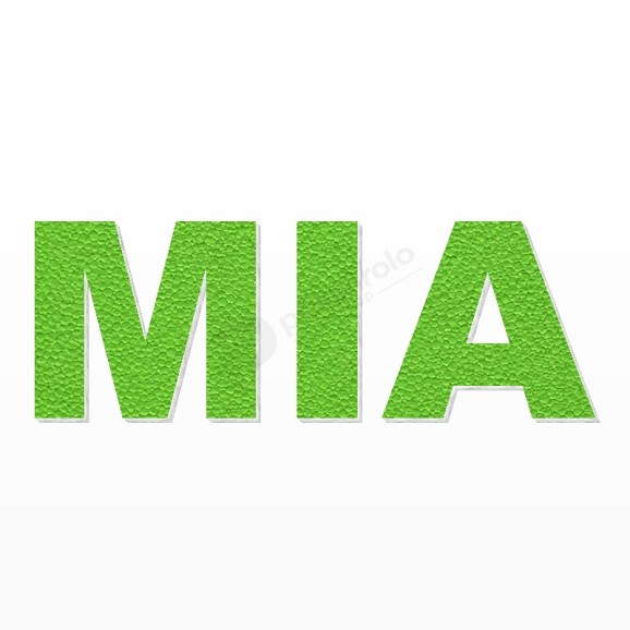 MIA nome in polistirolo - Arial - Verde - Senza base
