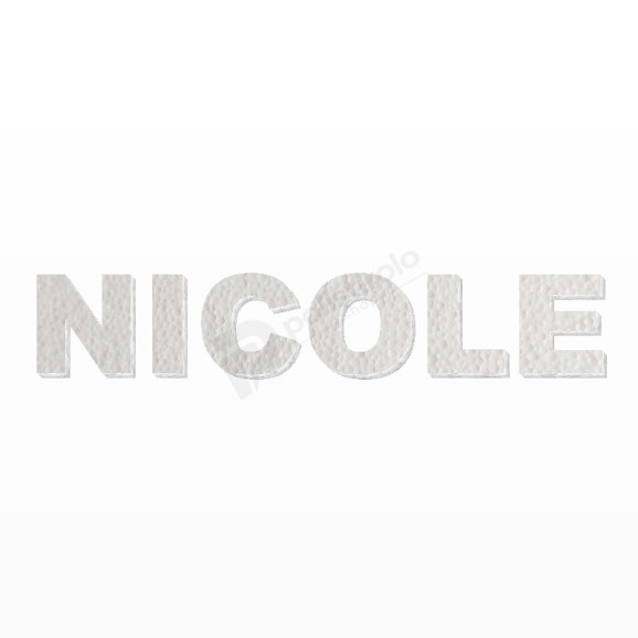 NICOLE nome in polistirolo - Arial - Bianco - Senza base