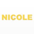 NICOLE nome in polistirolo - Arial - Giallo - Senza base