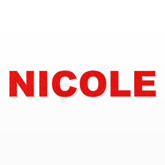 NICOLE nome in polistirolo - Arial - Rosso - Senza base