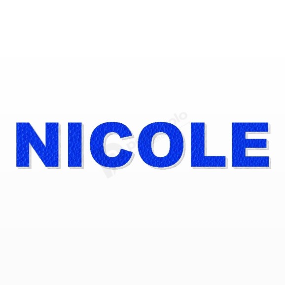 NICOLE nome in polistirolo - Arial - Blu - Senza base