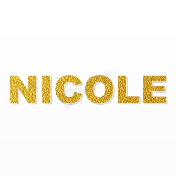 NICOLE nome in polistirolo - Arial - Oro - Senza base