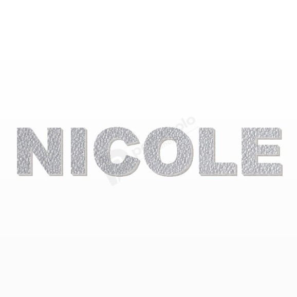 NICOLE nome in polistirolo - Arial - Argento - Senza base