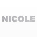 NICOLE nome in polistirolo - Arial - Argento - Senza base