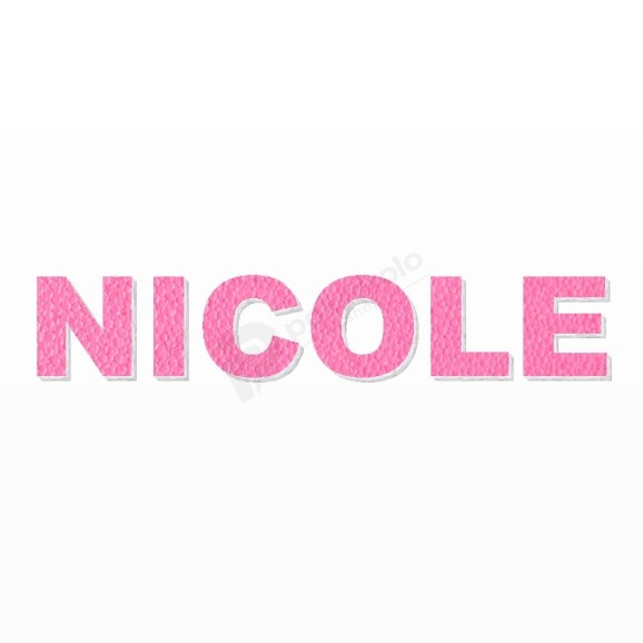 NICOLE nome in polistirolo - Arial - Rosa - Senza base