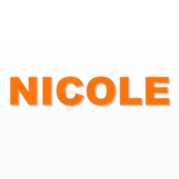 NICOLE nome in polistirolo - Arial - Arancione - Senza base