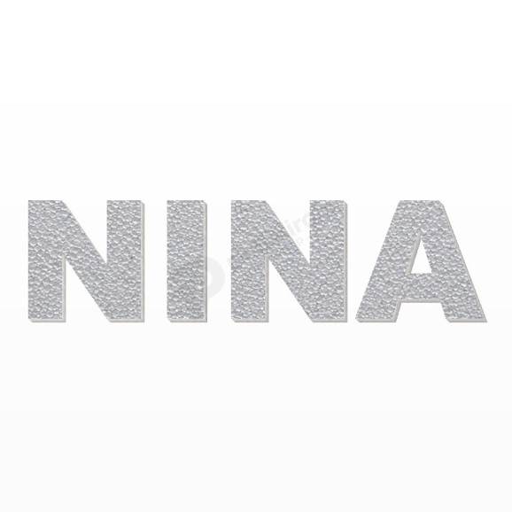 NINA nome in polistirolo - Arial - Argento - Senza base