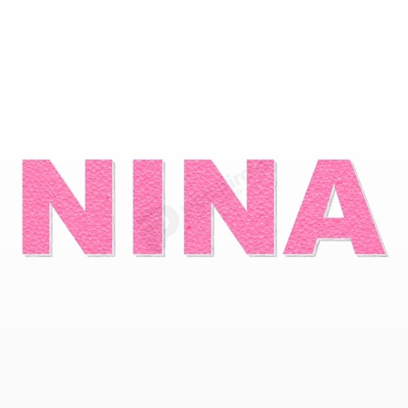 NINA nome in polistirolo - Arial - Rosa - Senza base