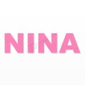 NINA nome in polistirolo - Arial - Rosa - Senza base