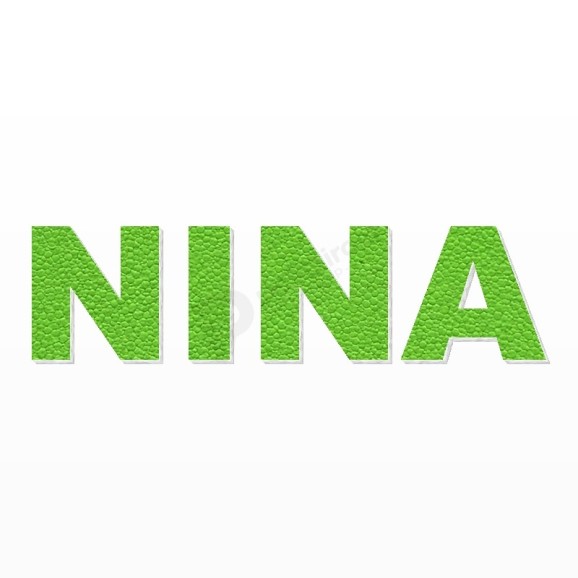 NINA nome in polistirolo - Arial - Verde - Senza base