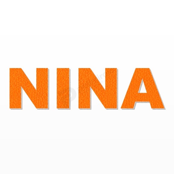 NINA nome in polistirolo - Arial - Arancione - Senza base