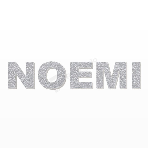 NOEMI nome in polistirolo - Arial - Argento - Senza base