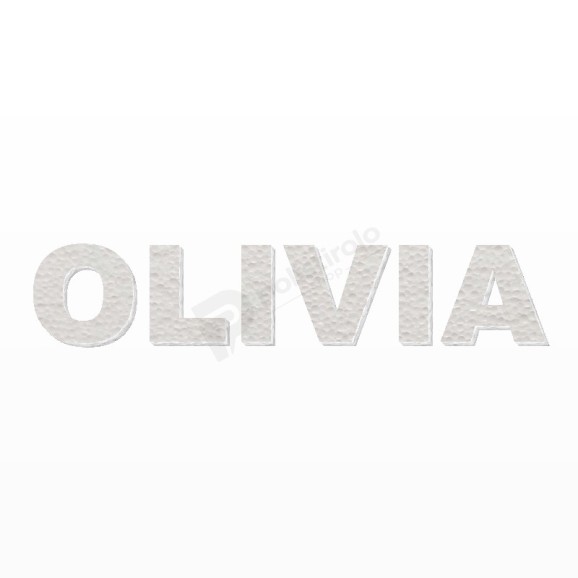 OLIVIA nome in polistirolo - Arial - Bianco - Senza base