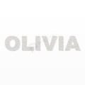 OLIVIA nome in polistirolo - Arial - Bianco - Senza base