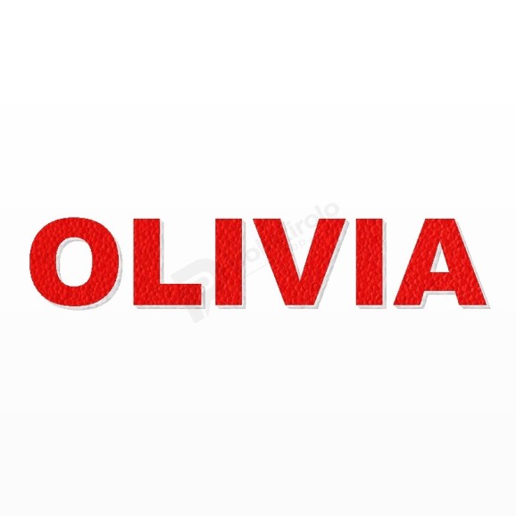 OLIVIA nome in polistirolo - Arial - Rosso - Senza base