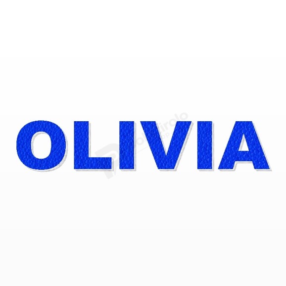 OLIVIA nome in polistirolo - Arial - Blu - Senza base