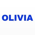 OLIVIA nome in polistirolo - Arial - Blu - Senza base