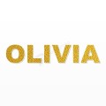 OLIVIA nome in polistirolo - Arial - Oro - Senza base
