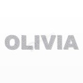 OLIVIA nome in polistirolo - Arial - Argento - Senza base