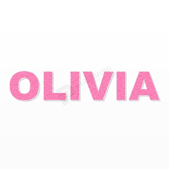 OLIVIA nome in polistirolo - Arial - Rosa - Senza base