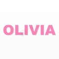 OLIVIA nome in polistirolo - Arial - Rosa - Senza base