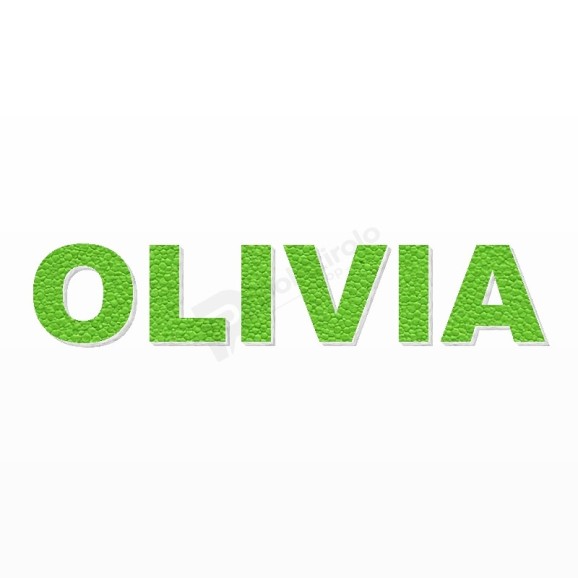 OLIVIA nome in polistirolo - Arial - Verde - Senza base